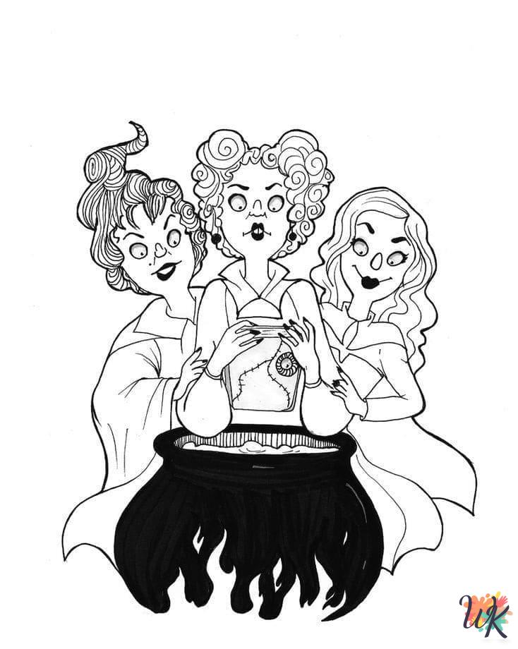 Hocus Pocus coloring pages for adults easy