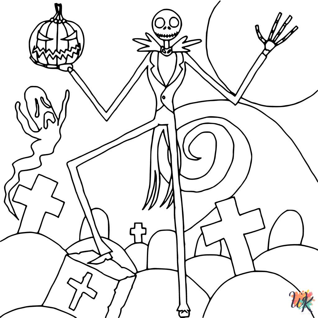 detailed Jack Skellington coloring pages for adults