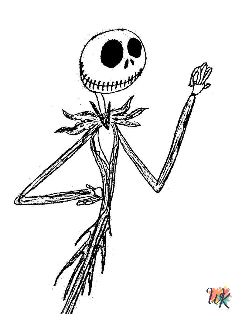 Jack Skellington coloring pages for adults easy