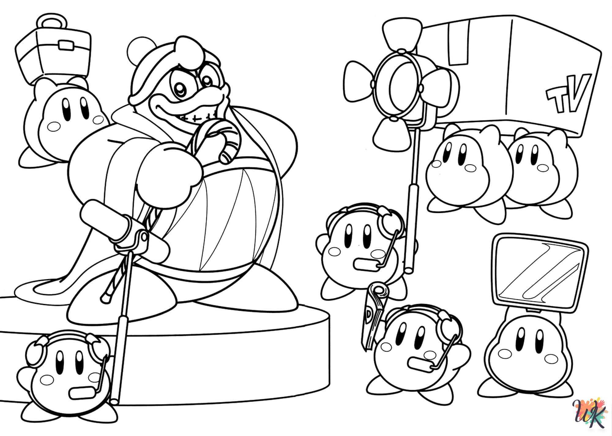 Kirby themed coloring pages