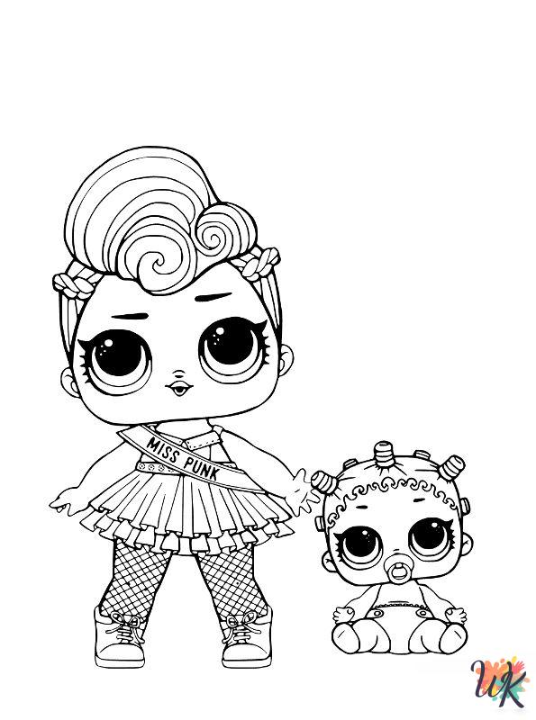free full size printable L.O.L. Surprise Dolls coloring pages for adults pdf