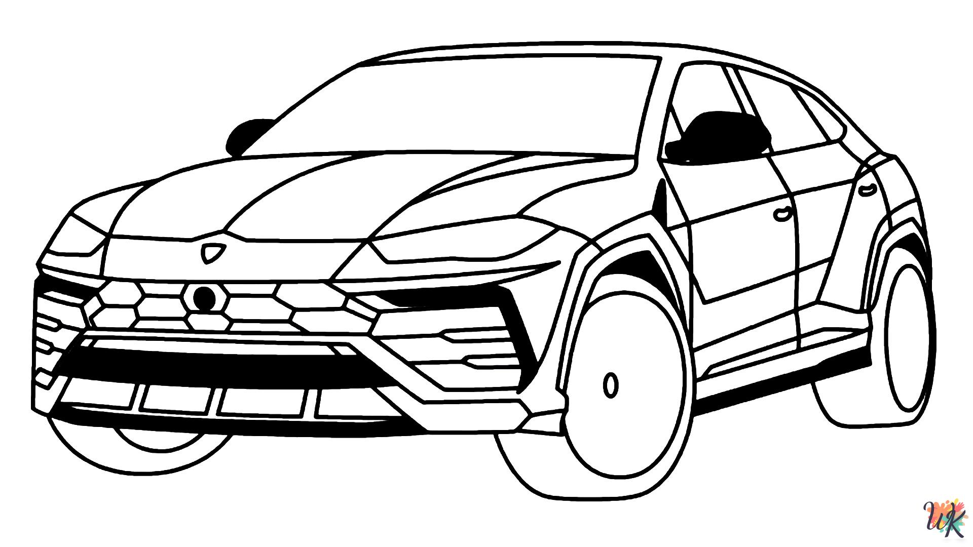 free full size printable Lamborghini coloring pages for adults pdf