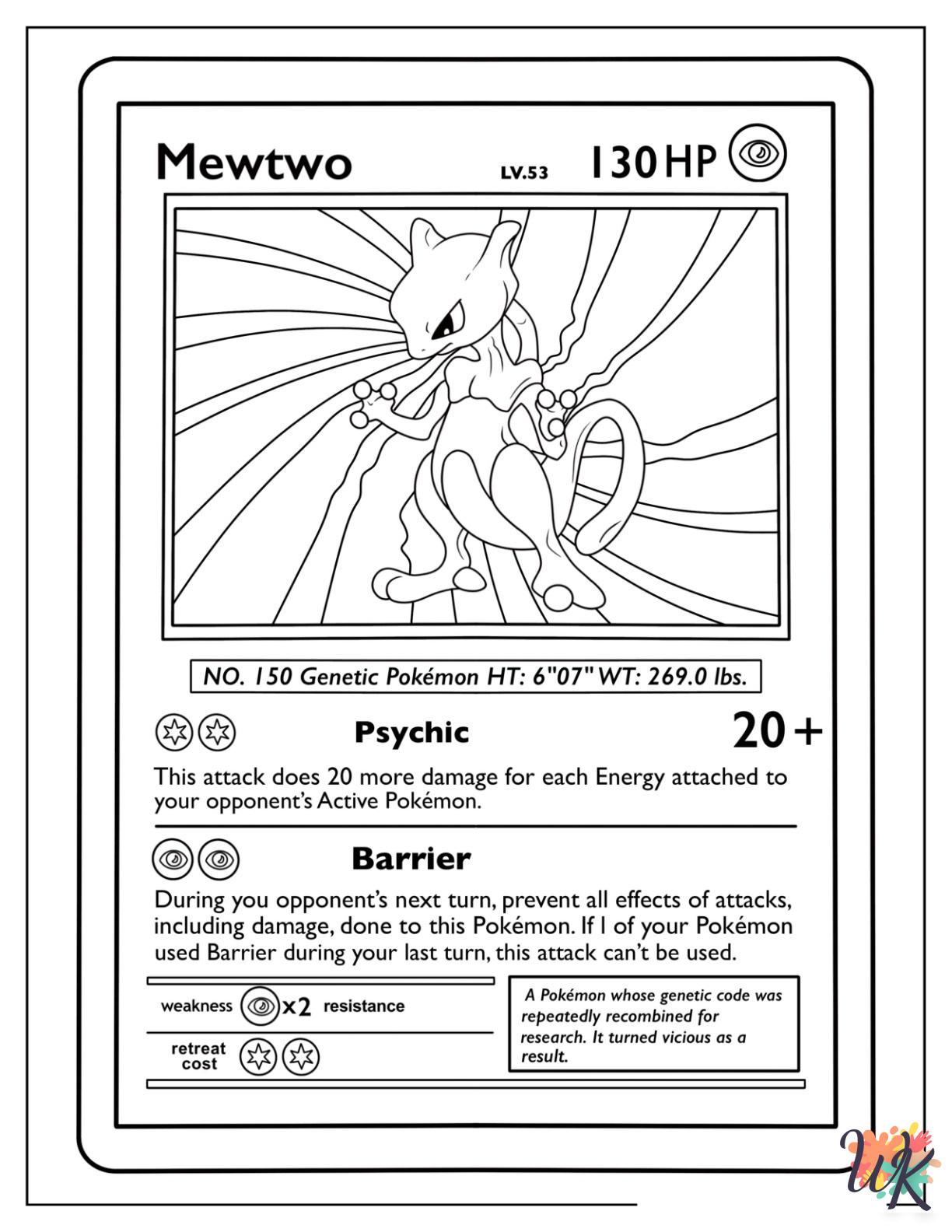 free printable coloring pages Mewtwo