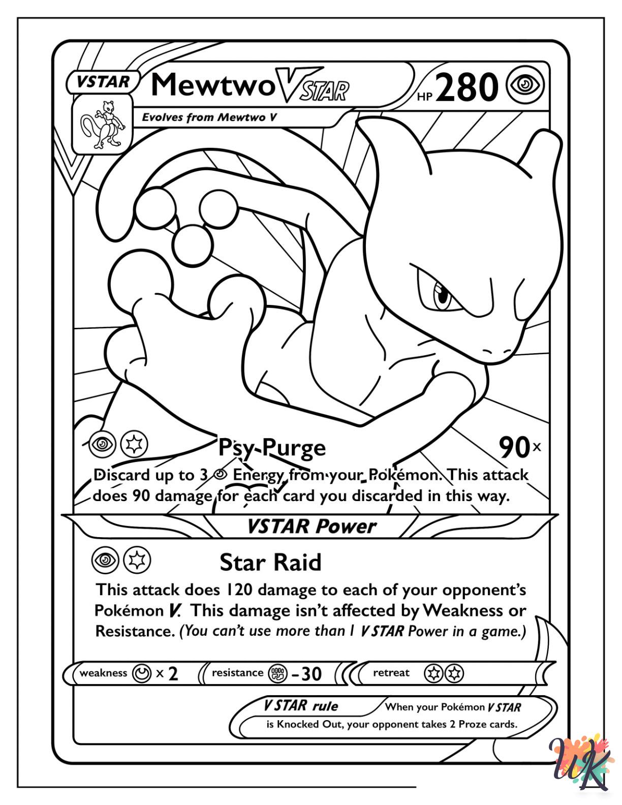 Mewtwo coloring pages free printable