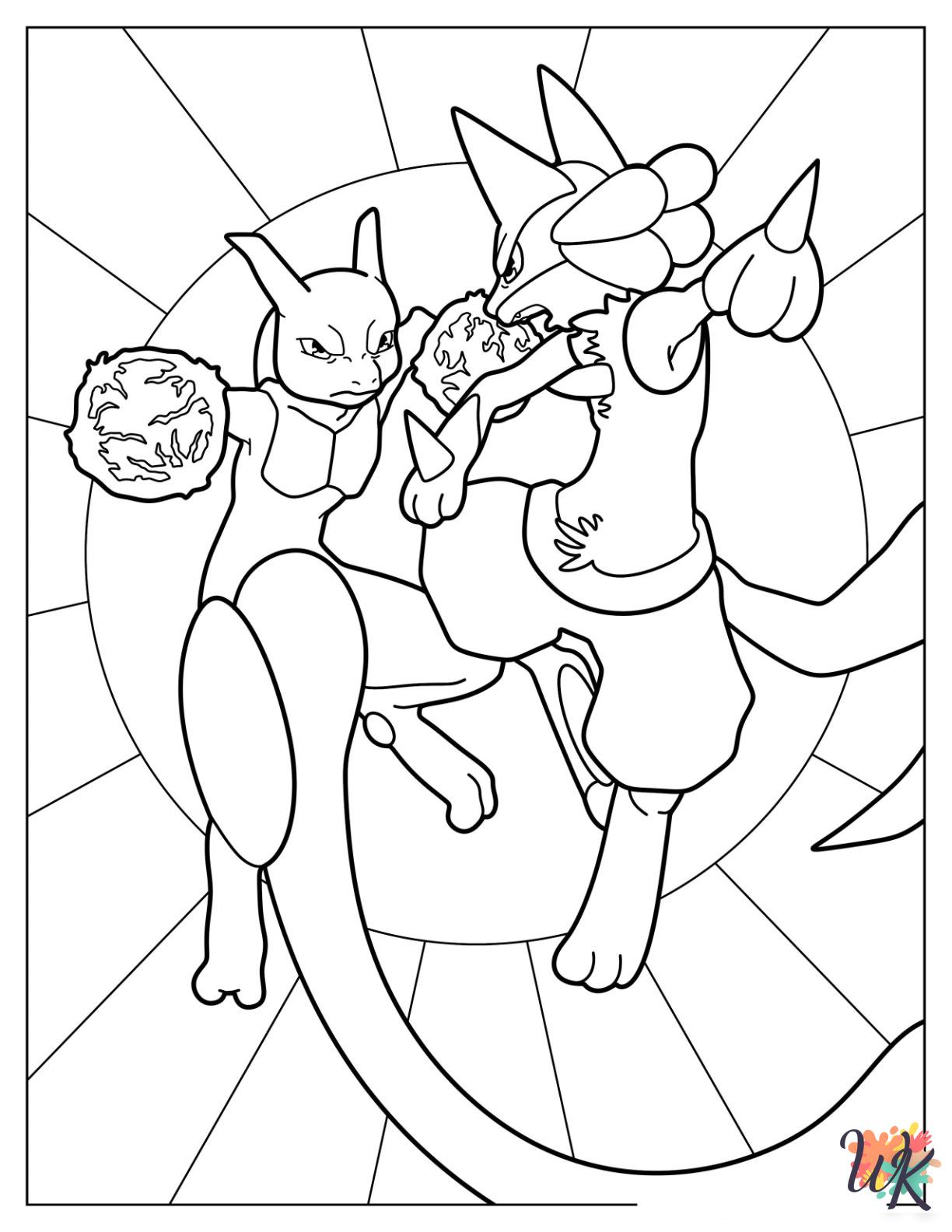 free Mewtwo coloring pages for kids