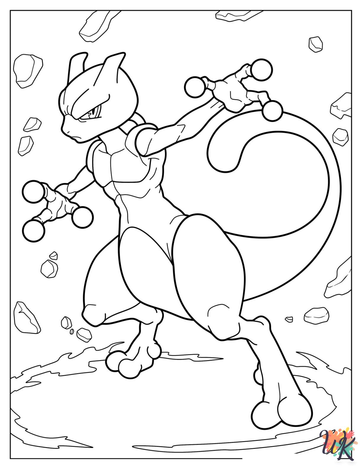 hard Mewtwo coloring pages