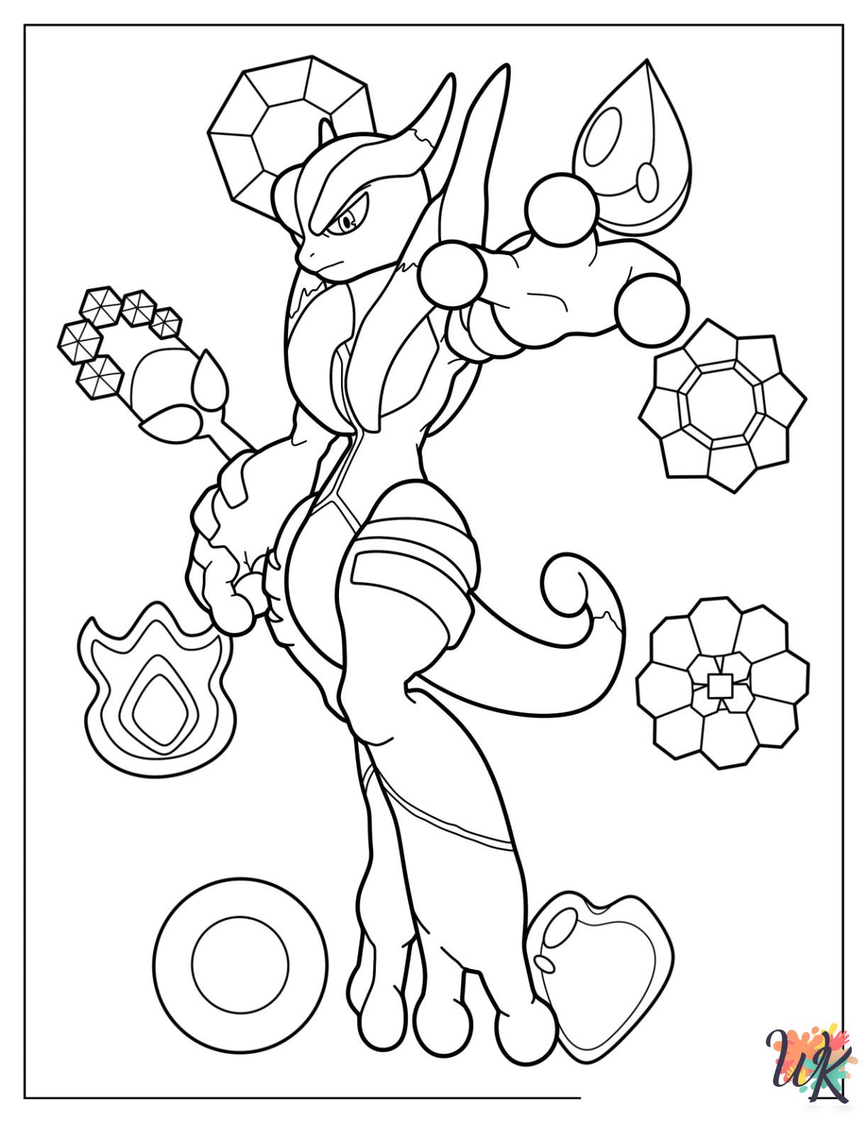 Mewtwo coloring pages for preschoolers
