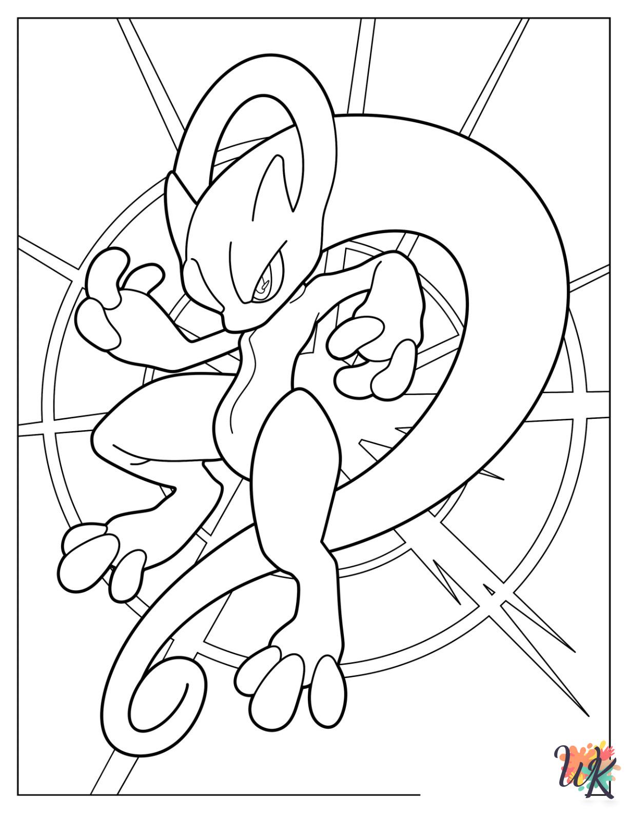 Mewtwo free coloring pages 1