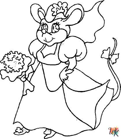 kawaii cute Mouse coloring pages