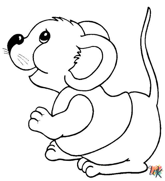 easy cute Mouse coloring pages