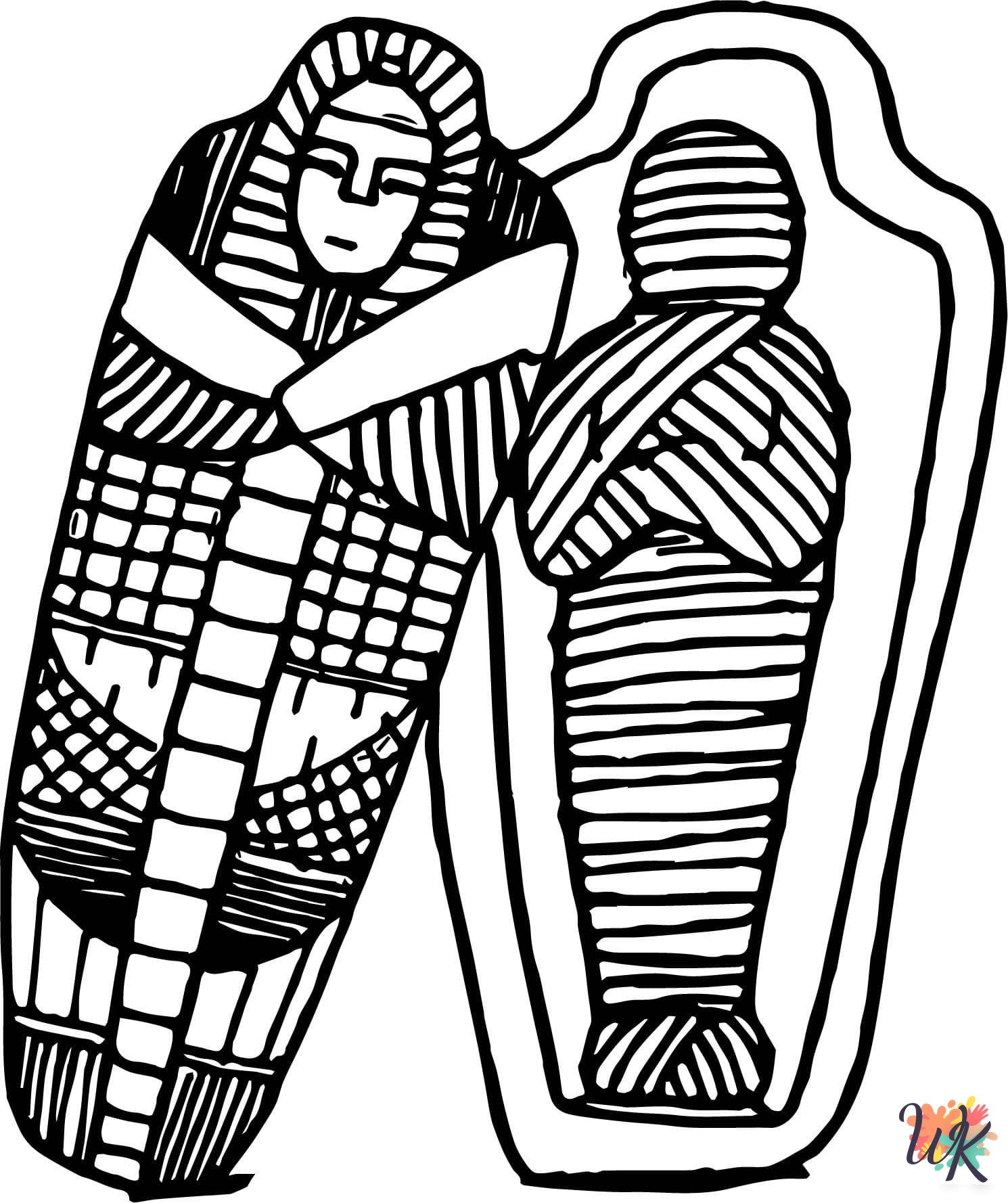 Mummy ornament coloring pages