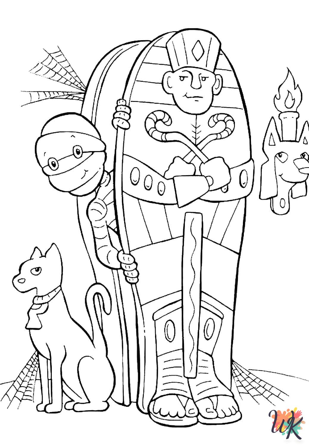 free Mummy coloring pages printable