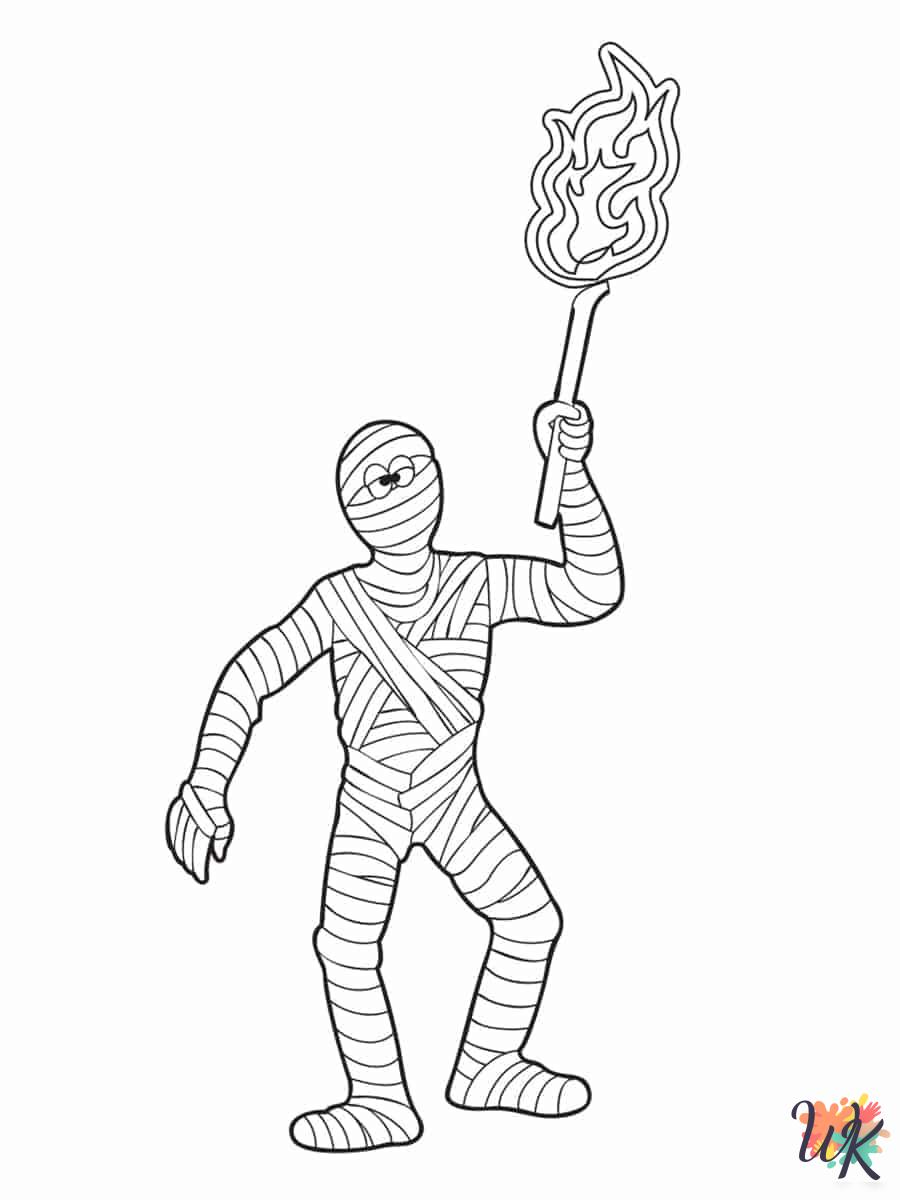 Mummy decorations coloring pages 1