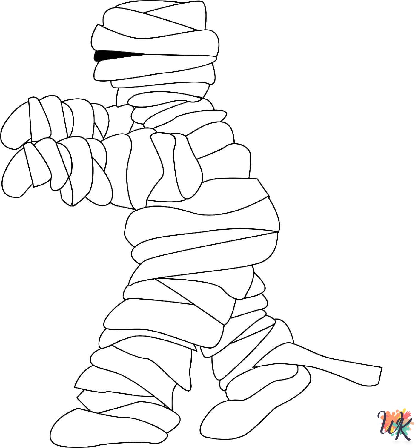 easy cute Mummy coloring pages 1