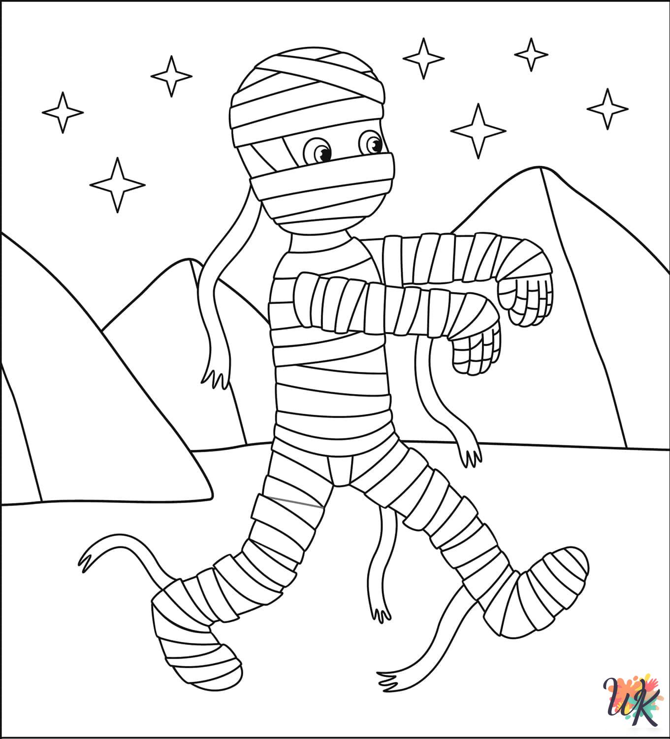 Mummy coloring pages pdf 1