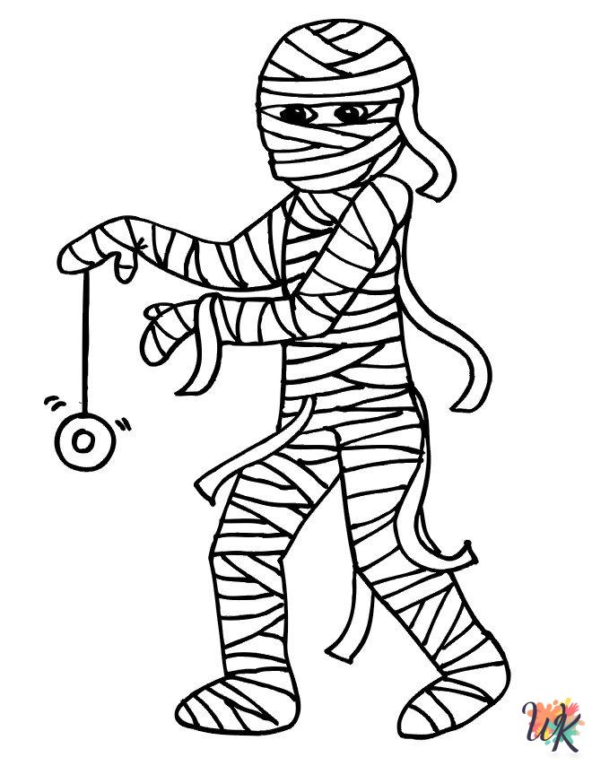 Mummy ornaments coloring pages 1