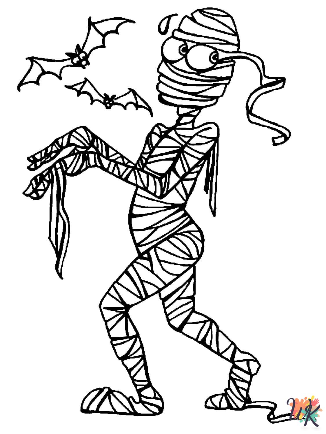 easy cute Mummy coloring pages