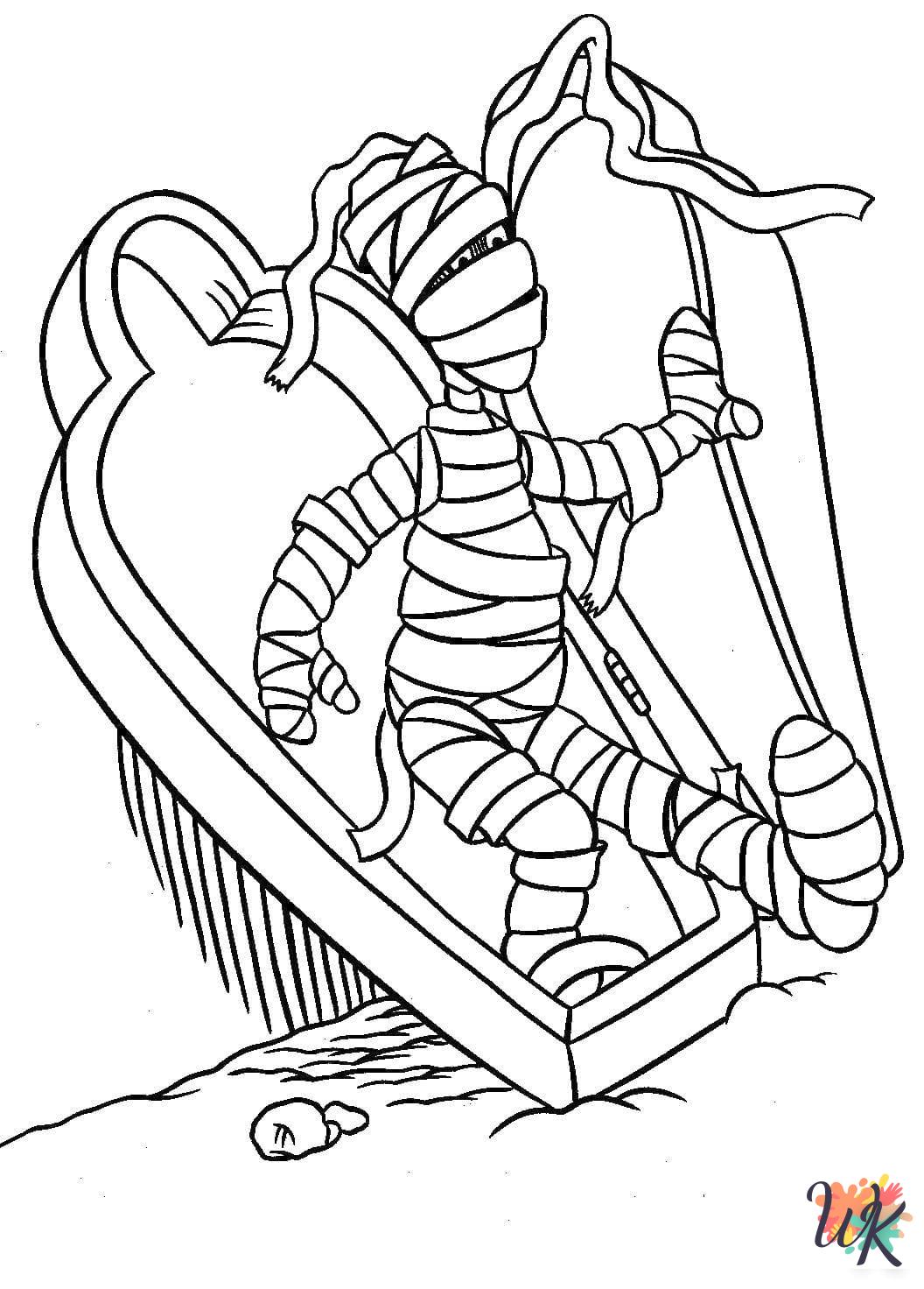 detailed Mummy coloring pages