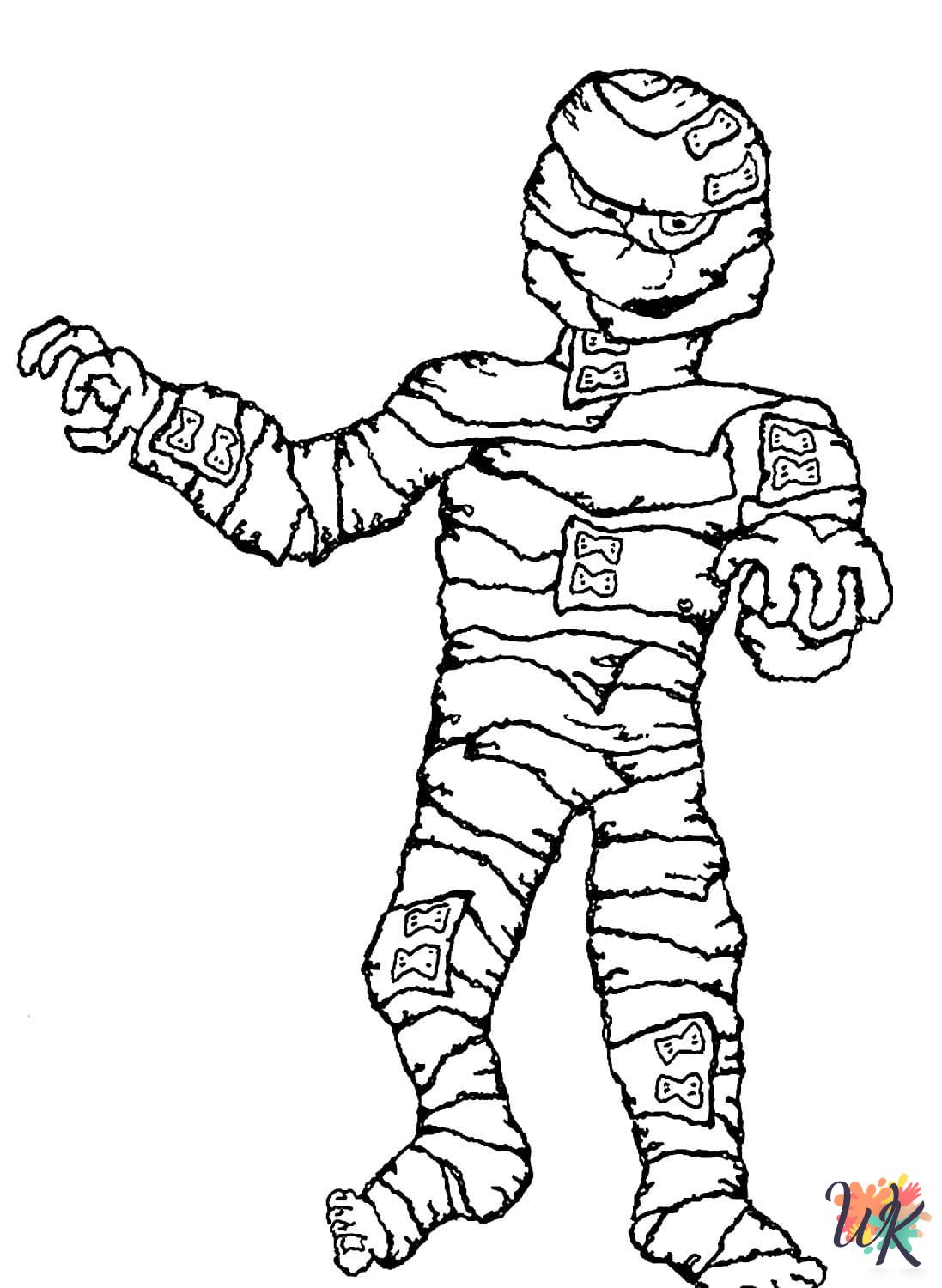 Mummy coloring book pages