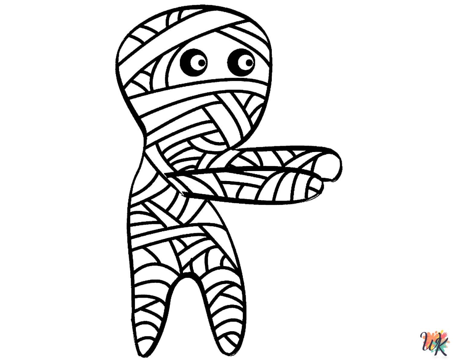 Mummy coloring pages for adults