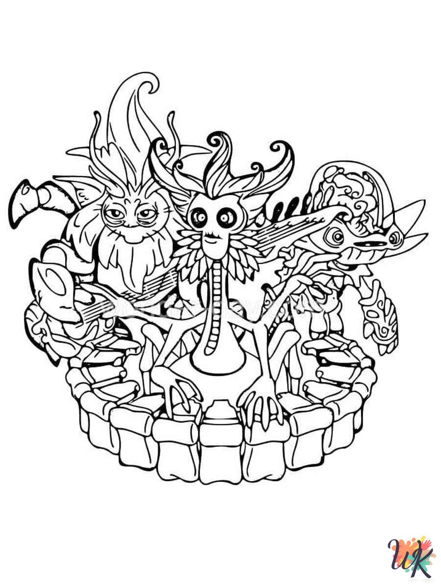detailed My Singing Monsters coloring pages for adults