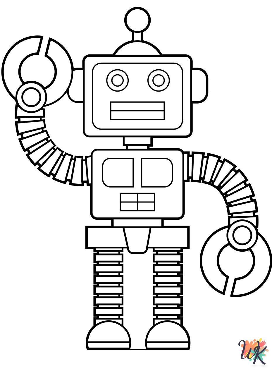 detailed Robot coloring pages for adults