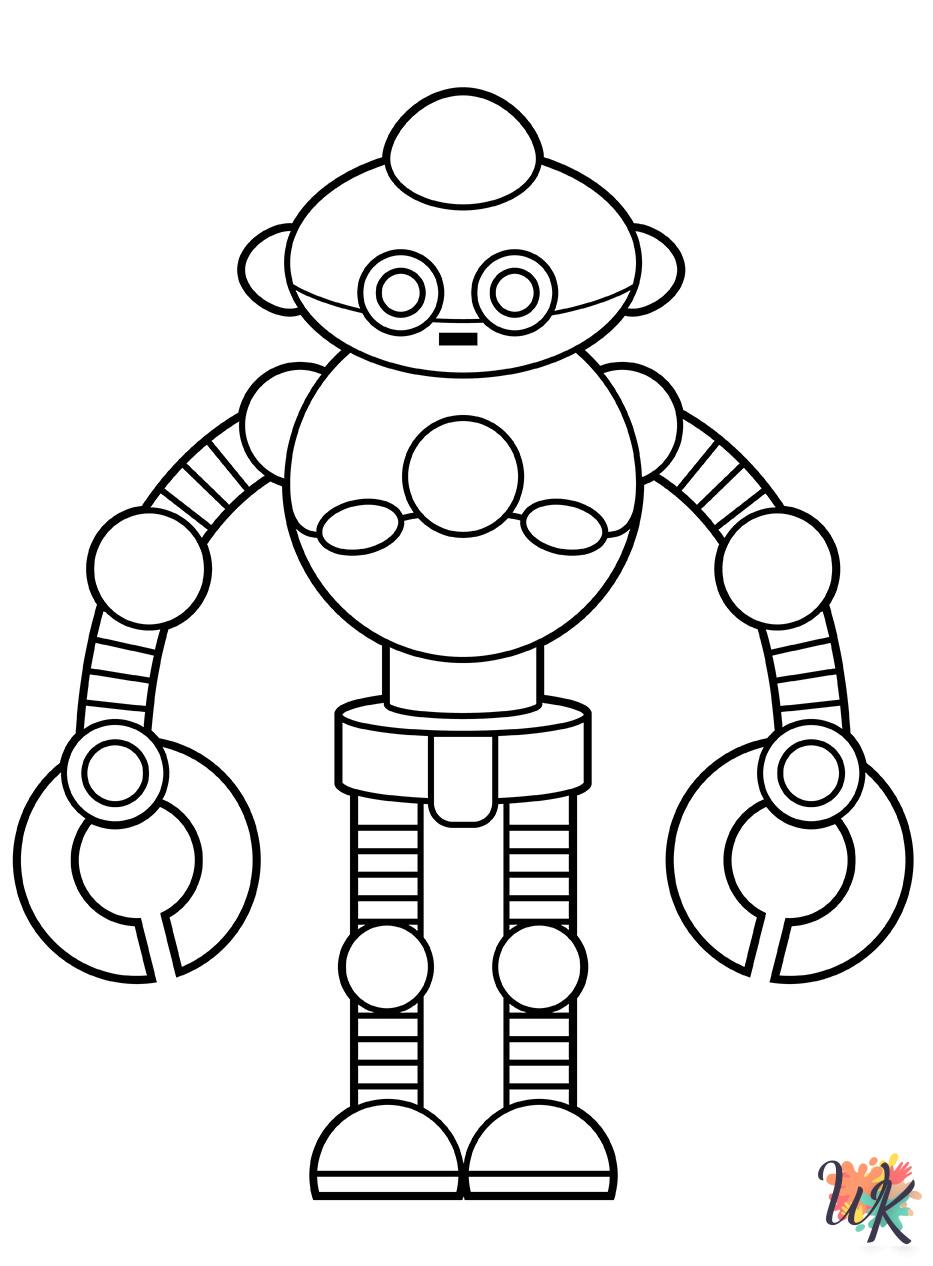 free full size printable Robot coloring pages for adults pdf