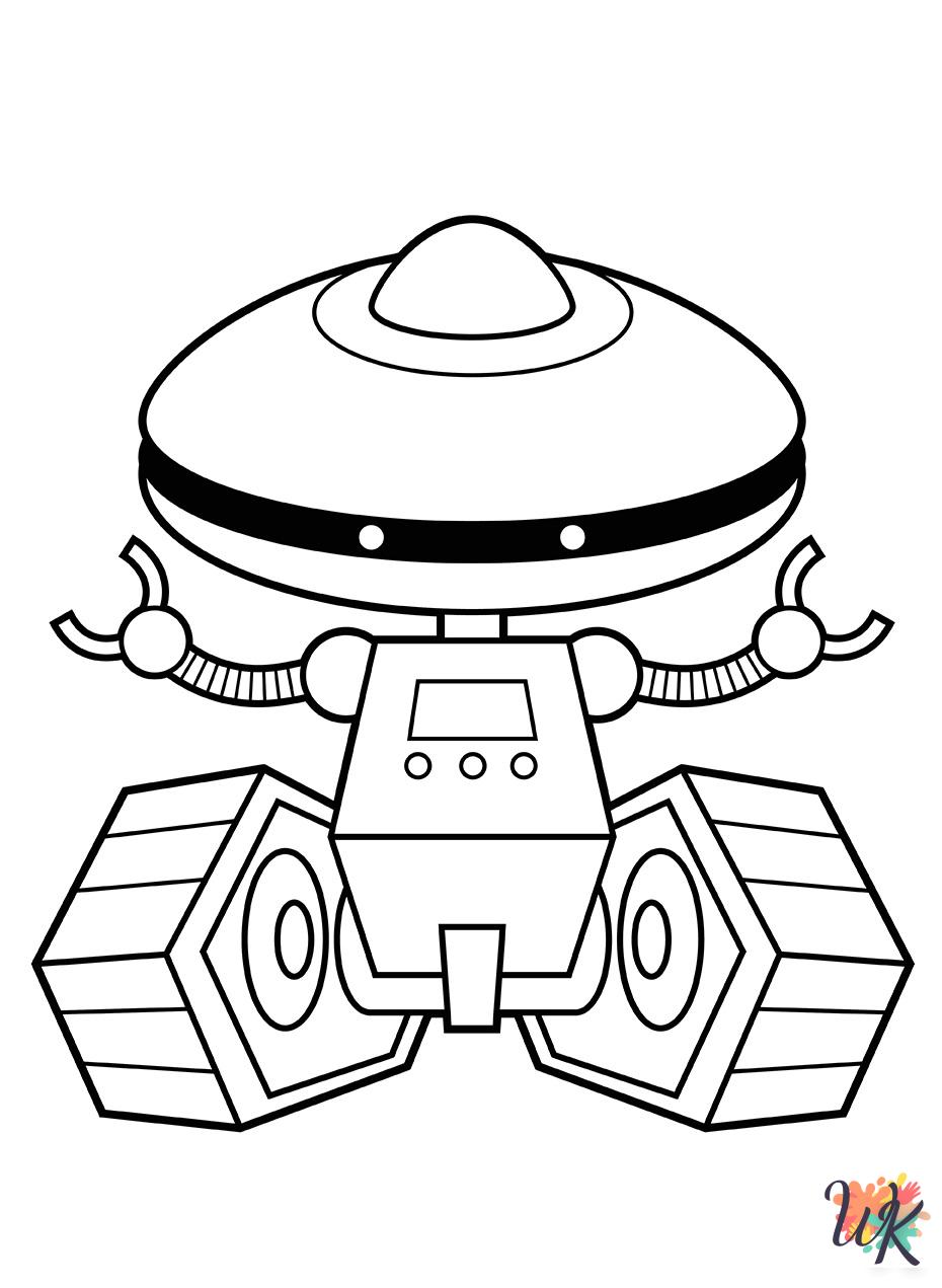 easy cute Robot coloring pages