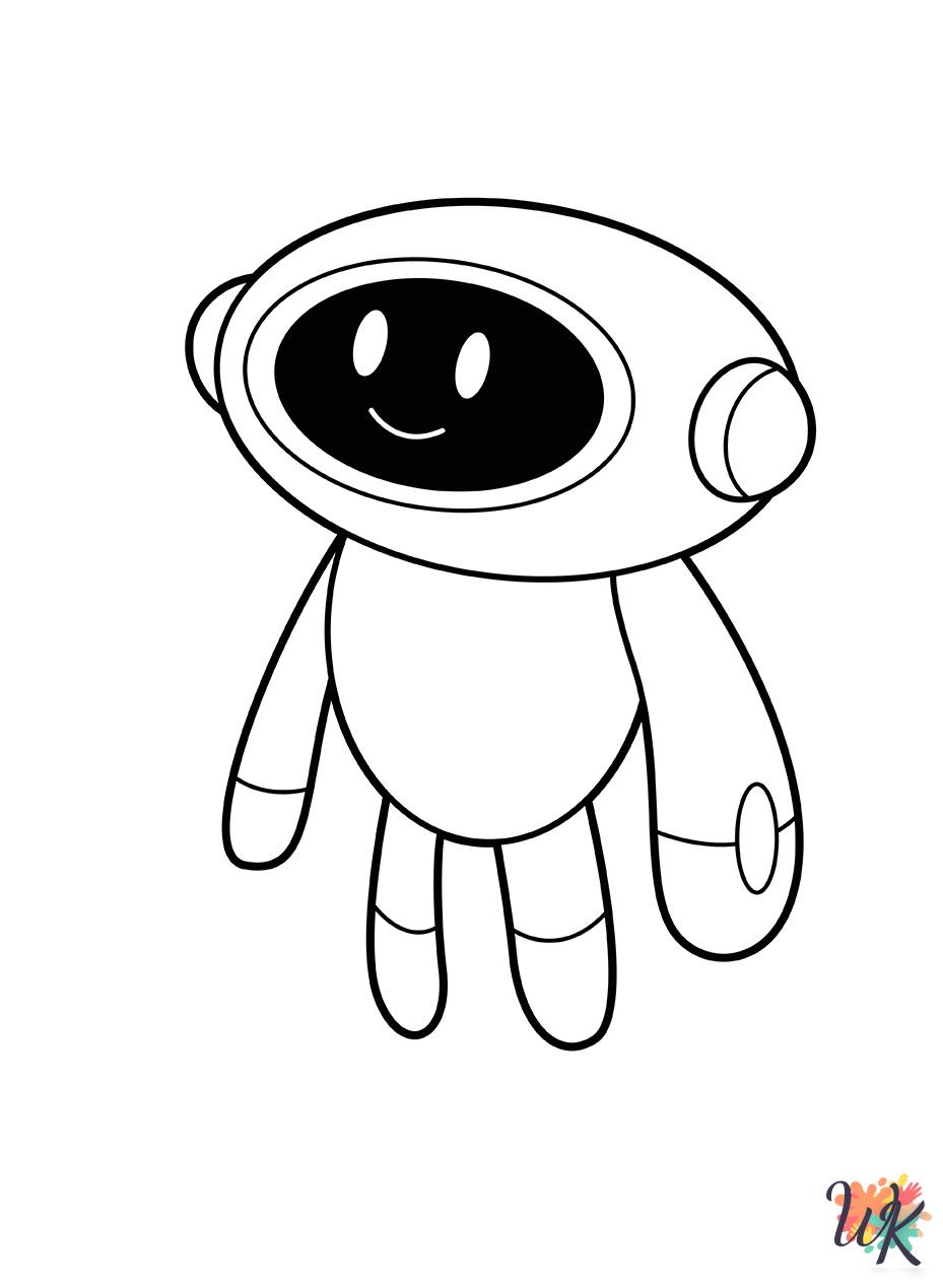 Robot cards coloring pages