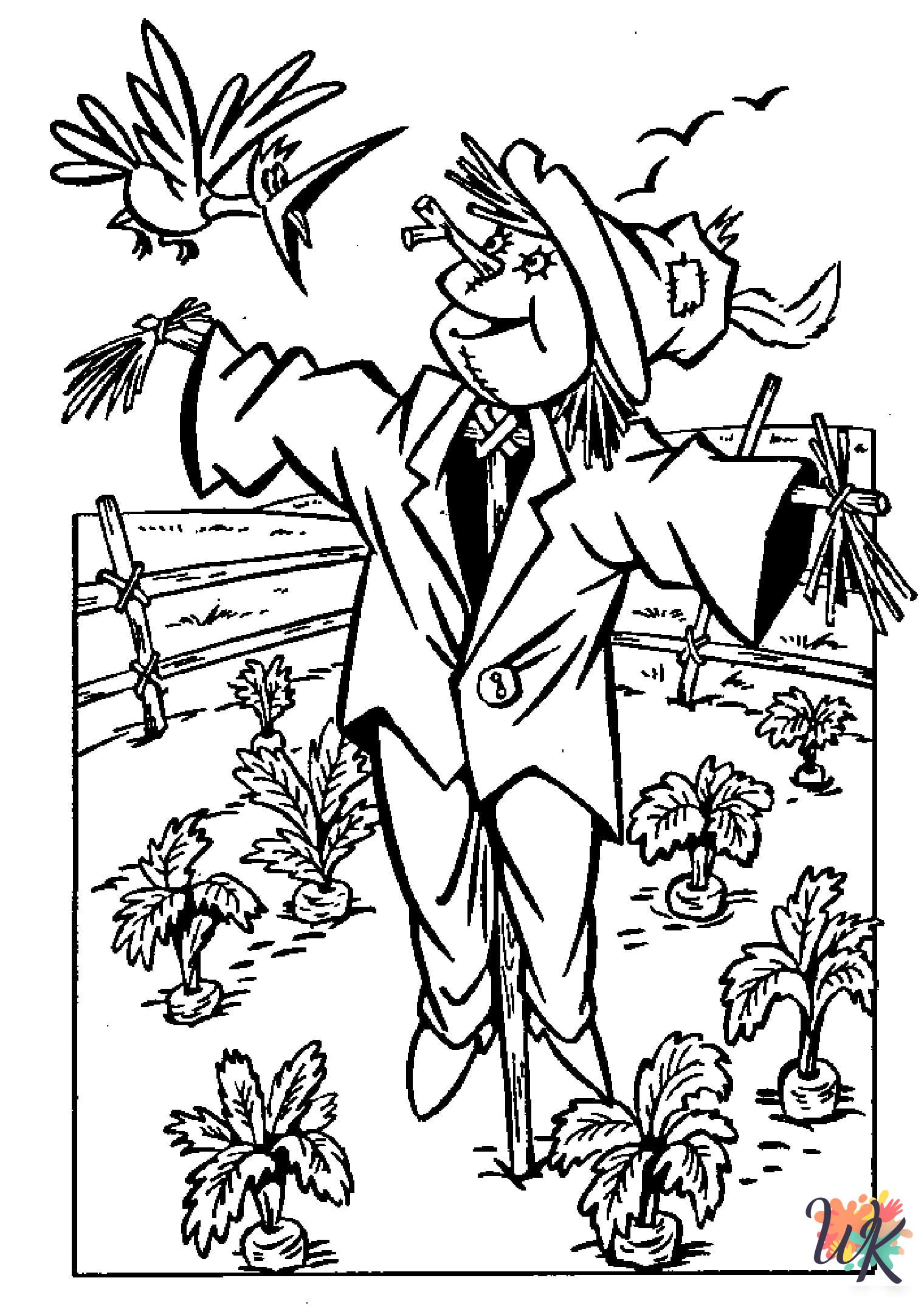 Scarecrow coloring pages for adults 1