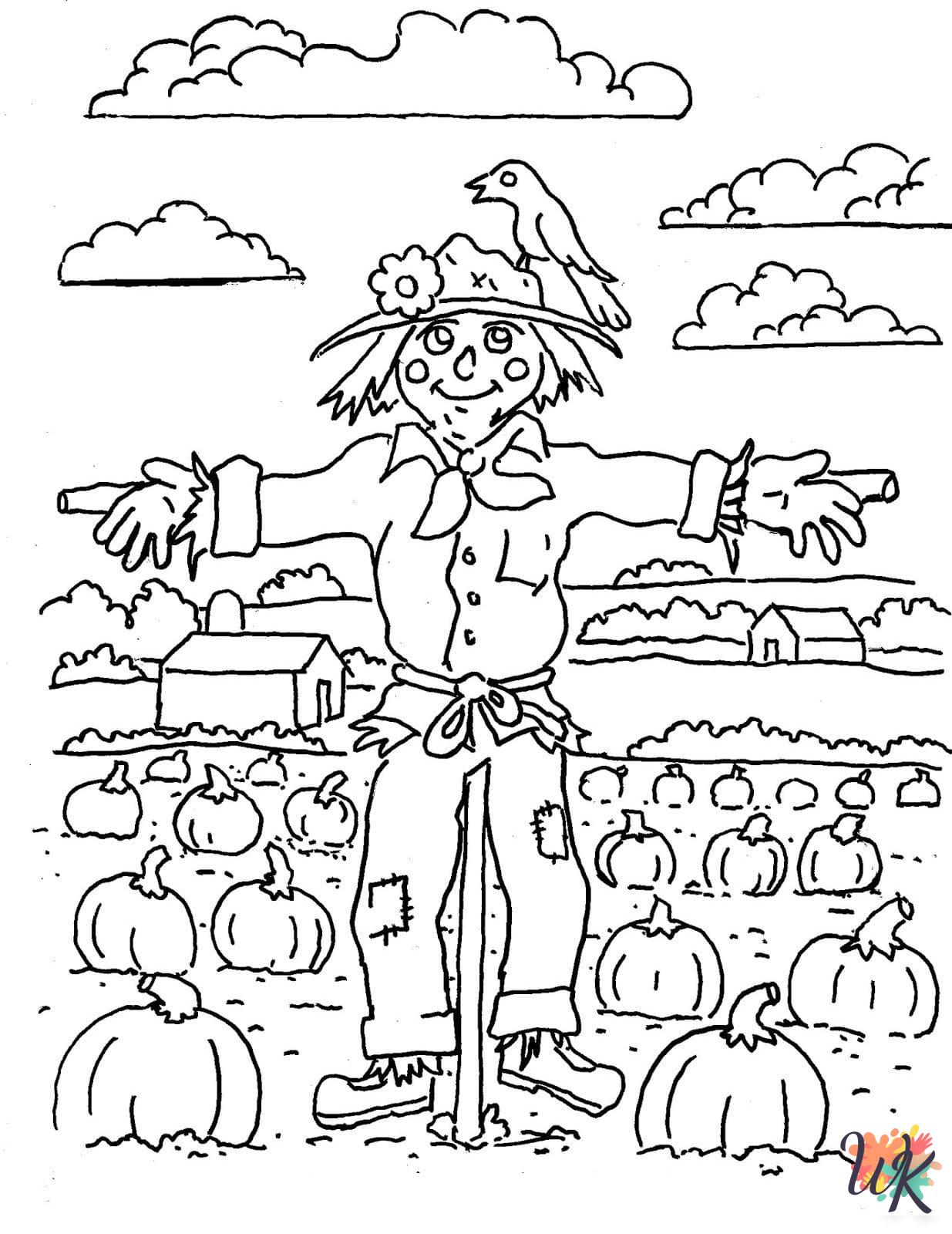 free printable Scarecrow coloring pages 3