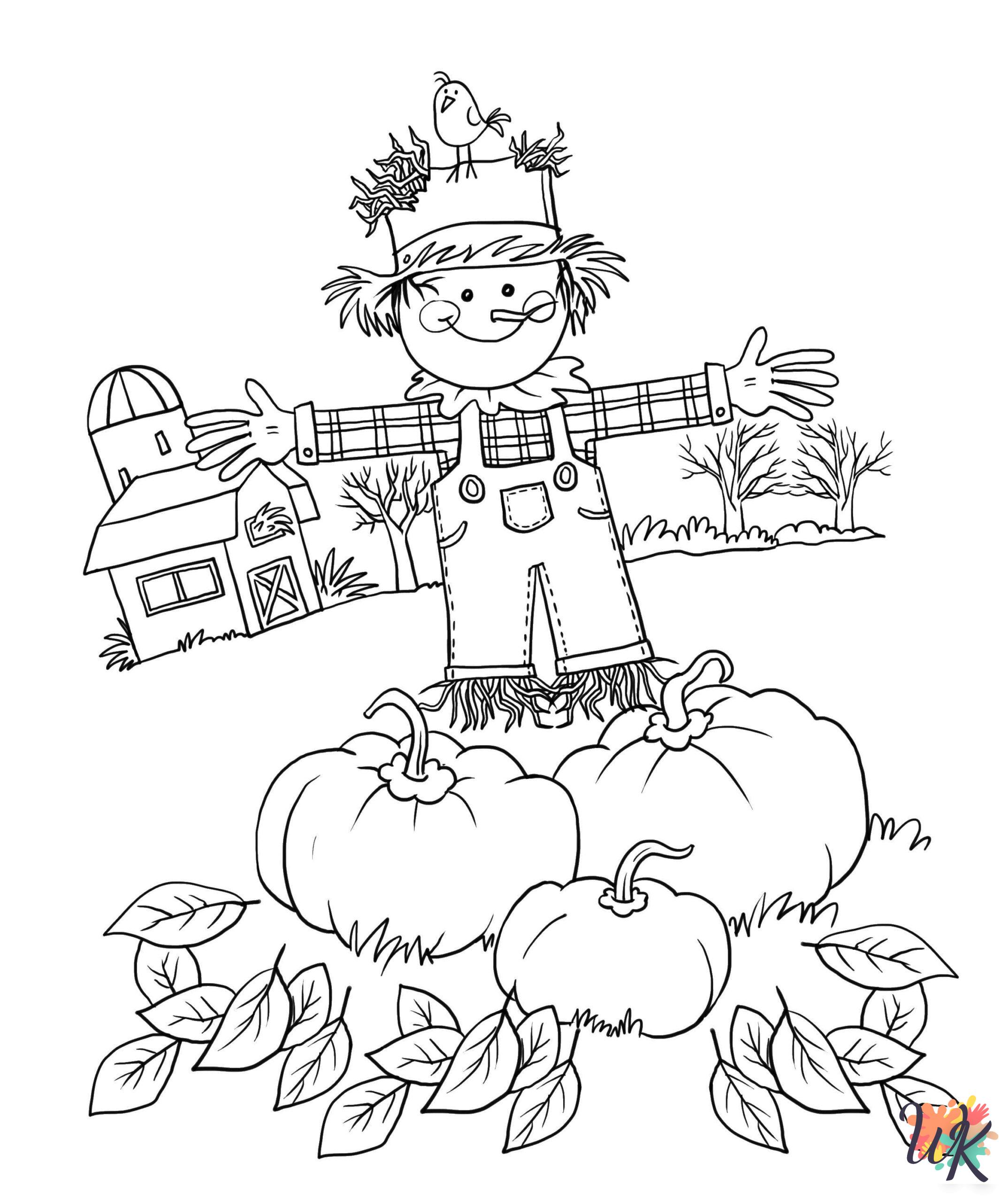 printable Scarecrow coloring pages for adults