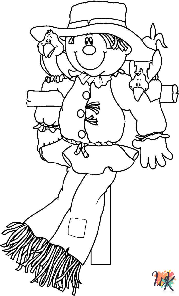Scarecrow themed coloring pages
