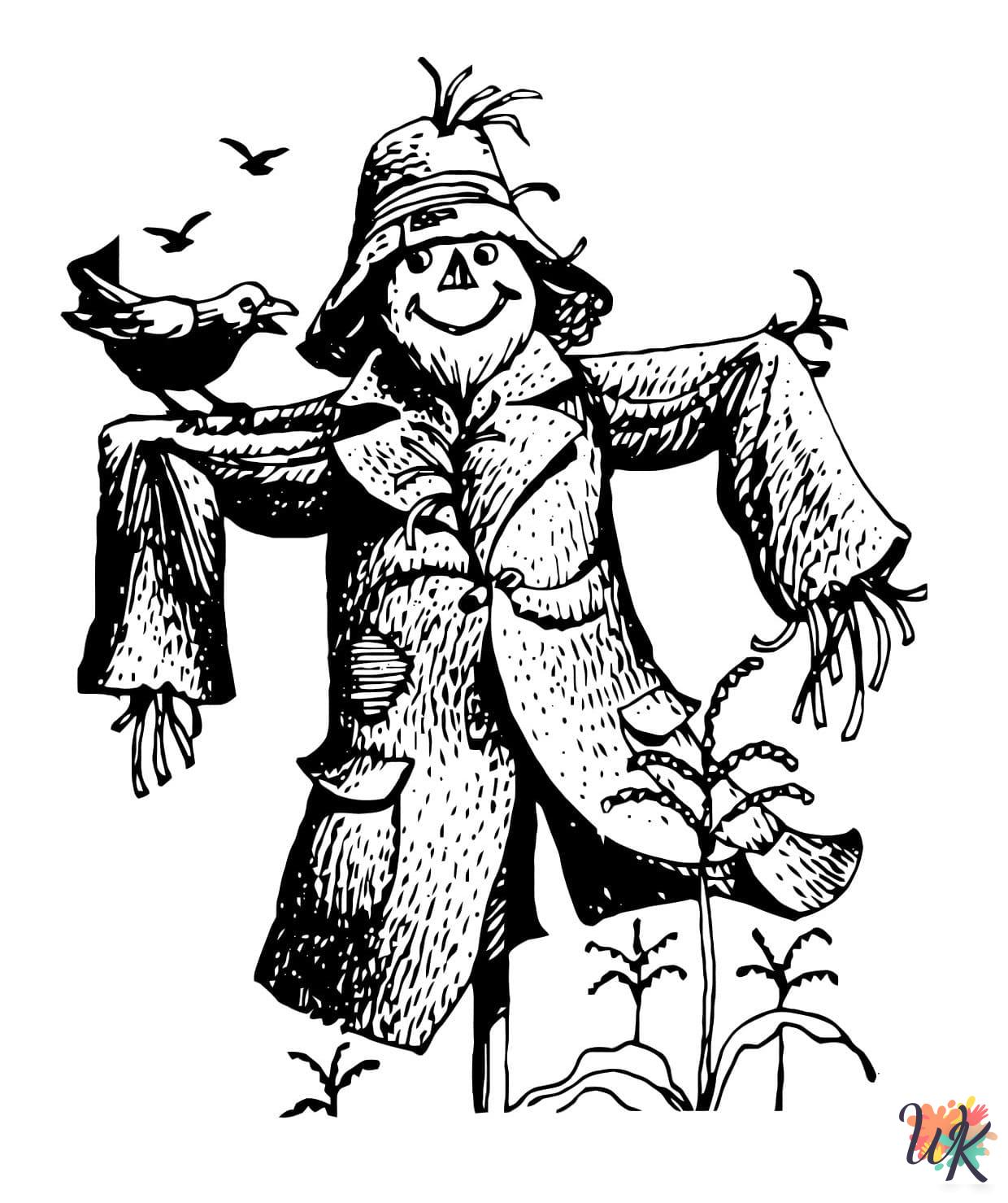 Scarecrow coloring pages pdf