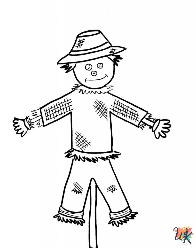 Scarecrow cards coloring pages