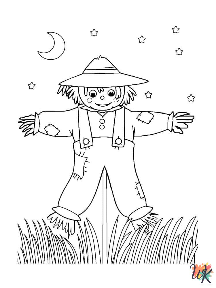 free printable Scarecrow coloring pages for adults