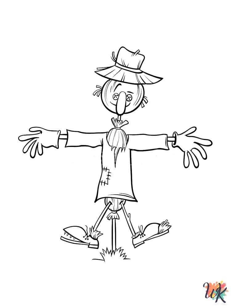 Scarecrow coloring pages printable free