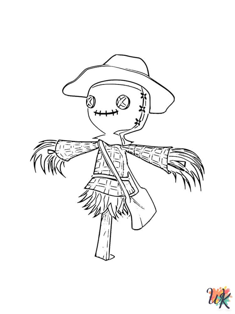 Scarecrow coloring pages for adults easy