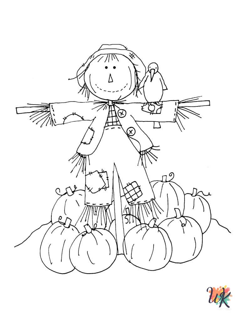 free full size printable Scarecrow coloring pages for adults pdf