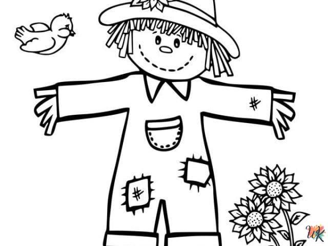 free Scarecrow printable coloring pages