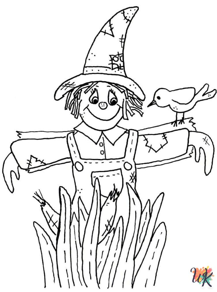 free Scarecrow tree coloring pages