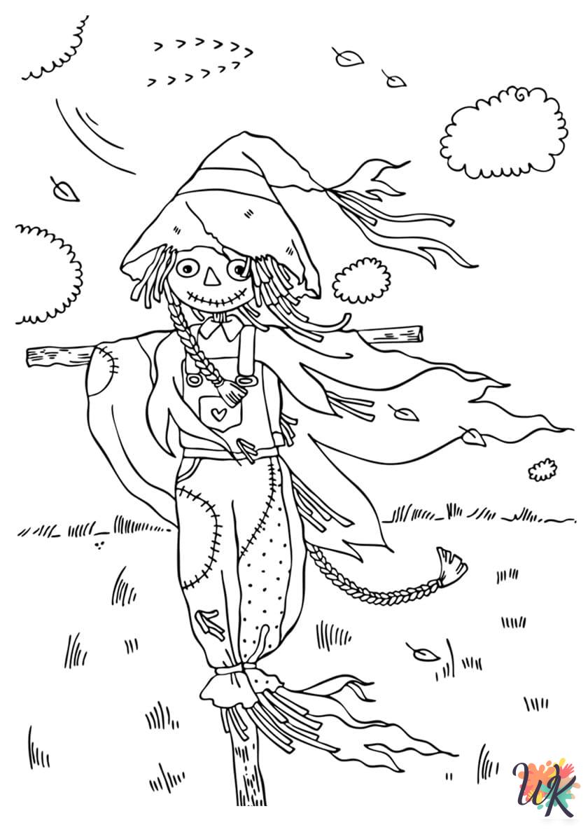 Scarecrow coloring pages for adults