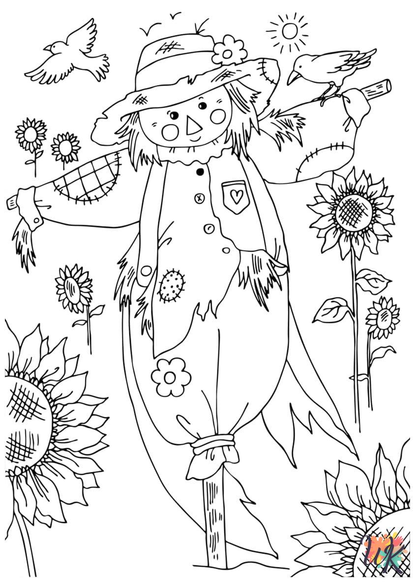 free Scarecrow coloring pages