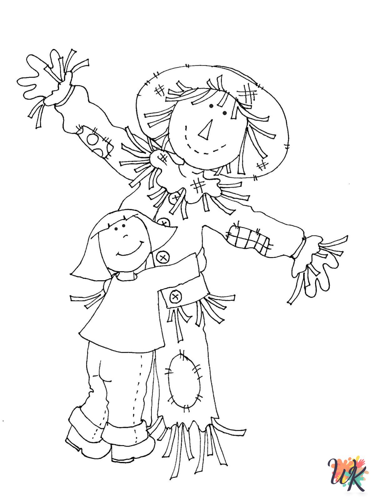 preschool Scarecrow coloring pages