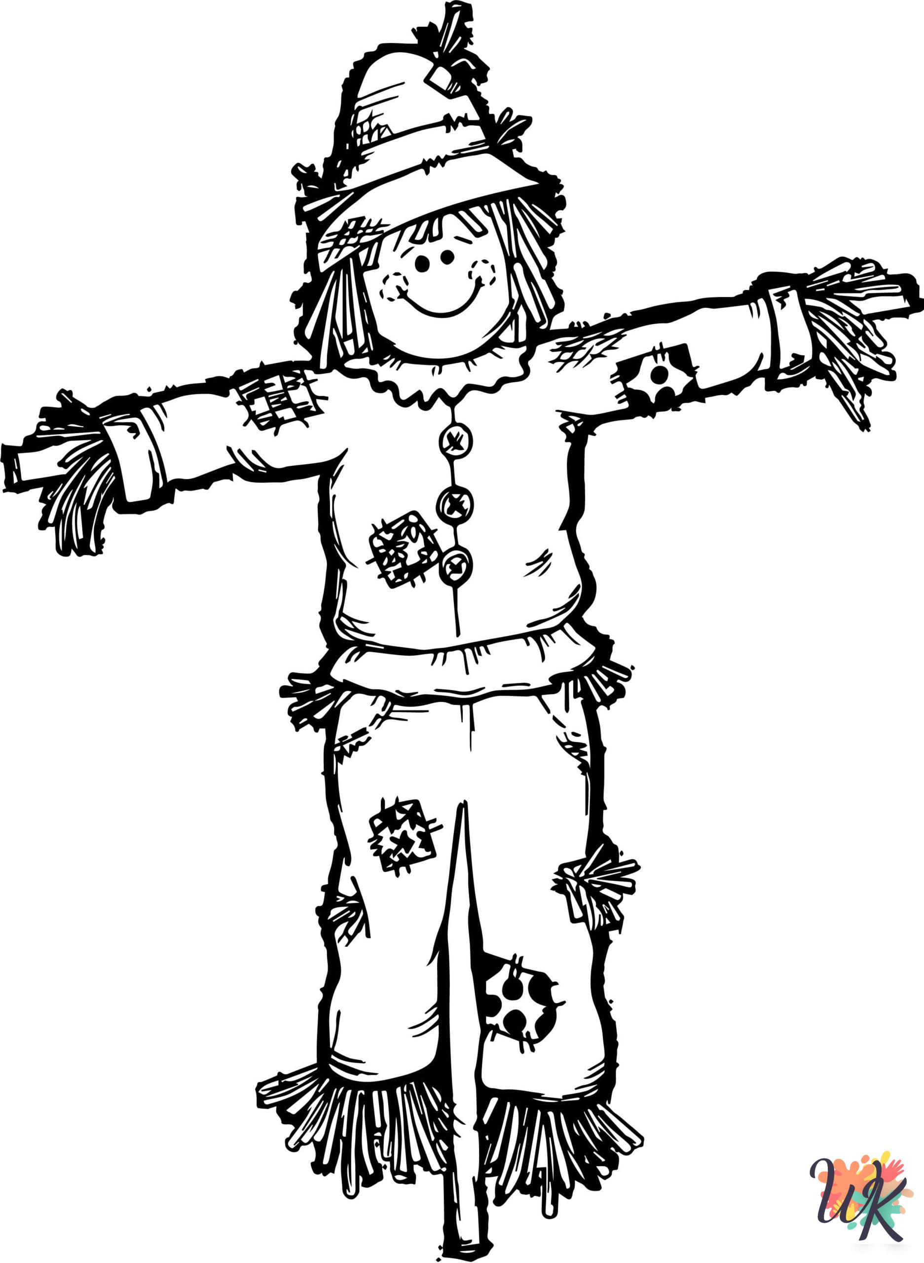 old-fashioned Scarecrow coloring pages