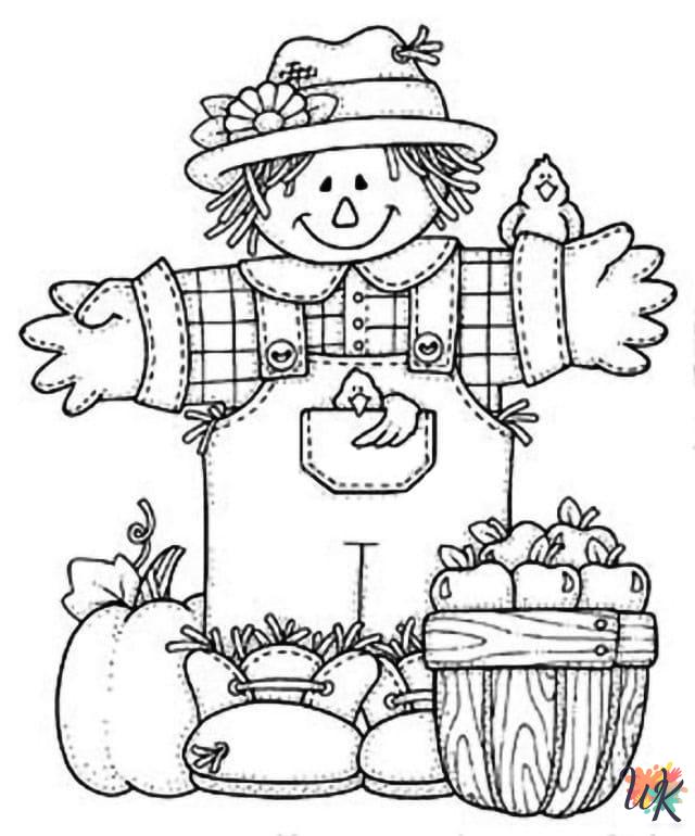 free Scarecrow printable coloring pages 1