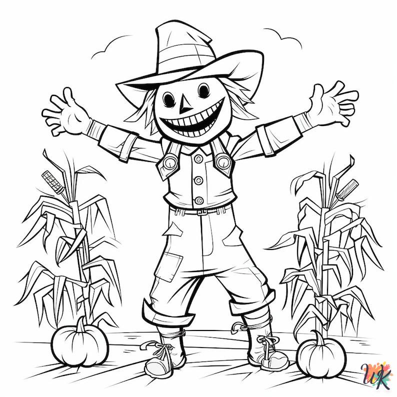 vintage Scarecrow coloring pages