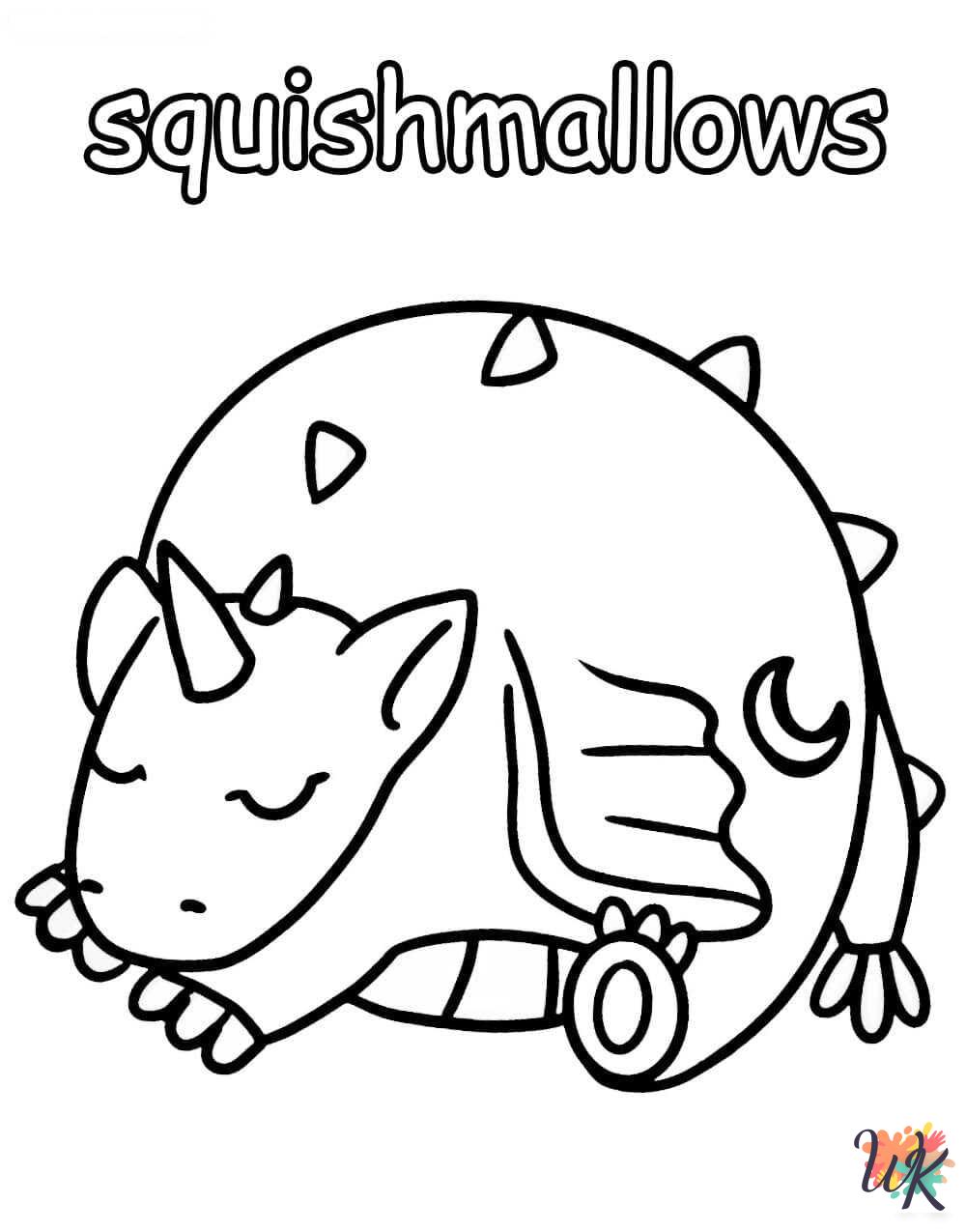 Squishmallows coloring pages for preschoolers 1