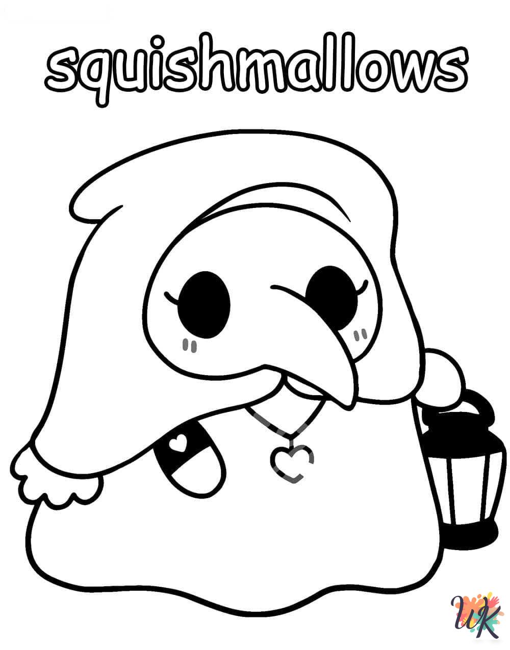 kawaii cute Squishmallows coloring pages