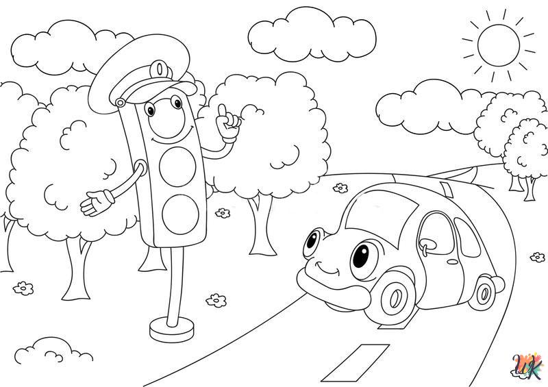 Traffic Light coloring pages pdf
